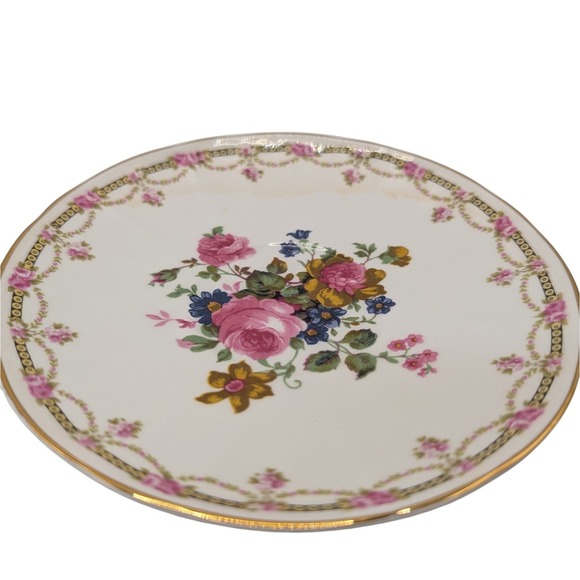 Vintage Allyn Nelson Collection Teacup and Saucer England Pink Rose Gold SEE - Picture 10 of 16